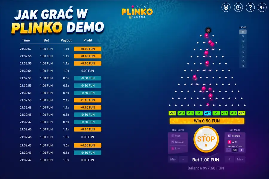 Jak grać w Plinko Demo